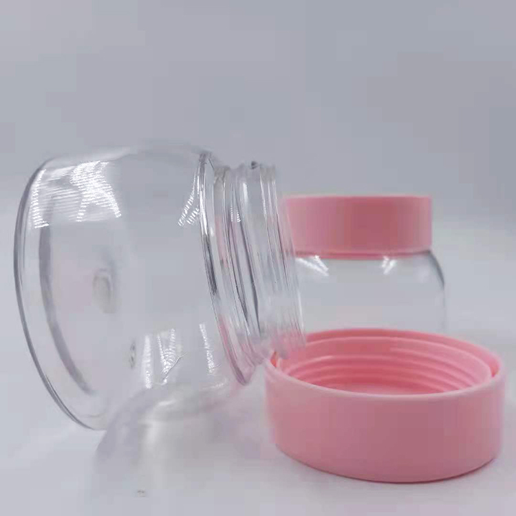 Jar With Plastic Pink Screw Lid